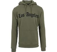 Mister Tee Los Angeles Wording Hoody XL Olive - Sudadera con Capucha para Hombre, Verde Oliva, XL