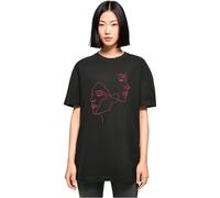 Mister Tee Mt10674-ladies One Line Oversized Boyfriend tee Camiseta, Negro, M para Mujer
