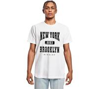 Mister Tee Mt3098-Brooklyn College Style tee Camisetas, Blanco, M Hombres