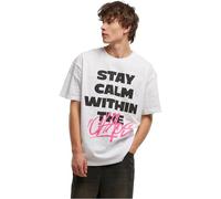 Mister Tee Mt3870-stay Calm in Chaos Oversize tee Camiseta, Blanco, L Hombres
