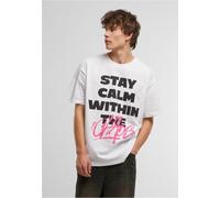 Mister tee Mt3870-stay Calm in Chaos Oversize tee Camiseta, Blanco, S Hombres