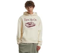 Mister tee Mt3961-turn Me On Record Player Fluffy Hoody Sudadera con Capucha, Arena Blanca, S para Hombre