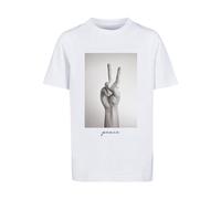 Mister Tee Camiseta 'Peace' gris / negro / blanco 146-152 gris / negro / blanco
