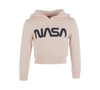 Mister Tee Niñas Kids NASA Cropped Hoody Capucha Not Applicable, Rosa (Pink 00185), 152 (Talla del Fabricante: 146/152)