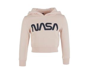 Mister Tee Niñas Kids NASA Cropped Hoody Capucha Not Applicable, Rosa (Pink 00185), 152 (Talla del Fabricante: 146/152)