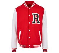 Mister Tee Rosa College Chaqueta de Entretiempo Sport Escuela Rojo Blanco Cuello
