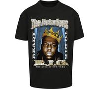 MT Upscale Mt1821-biggie Crown Oversize tee Camiseta, Negro, S para Hombre