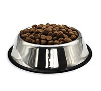 Mister Zoo - Comedero de Acero Inoxidable para Perros, Bebedero Portátil Antideslizante, Plato para Mascotas de Acero Inoxidable (22 Centímetros)
