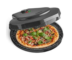 MisterChef Pizza Maker - Platos de cerámica de 1450 W, 30 cm, 2,3 metal, libro de recetas gratis, color negro