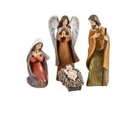 Misterio Clasico de 4 Piezas de Ojos Cerrados de Resina Pintado a Mano 17 cm