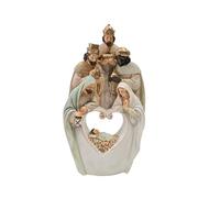 Misterio Nacimiento con Reyes Formando un Corazon diseño Moderno de Resina Pintado a Mano 6x14x25 cm