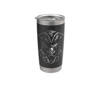 Misterioso Bucanero Pirata Cráneo Máscara Capitán Vaso térmico de acero inoxidable de doble pared