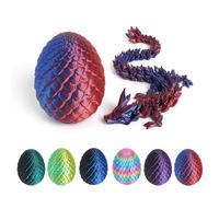 Misterioso huevo de dragón con 3D, huevo de dragón con dragón, huevo de dragón, figura de dragón 3D, un objeto decorativo mágico y regalo (azul láser de dragón)