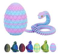 Misterioso huevo de dragón con 3D, huevo de dragón con dragón, huevo de dragón, figura de dragón en 3D, un objeto decorativo mágico y regalo (mar profundo de serpiente)