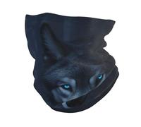 Misterioso Lobo De Ojos Azules En Una Noche Nevada Entre Árboles. Hombre Mujer Calentador De Cuello Lavable Bufanda Facial Prima Cuello Bufanda para Senderismo Cámping Correr
