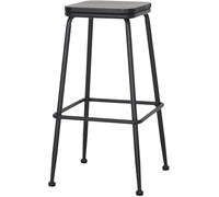 MISTERWILS Taburete Alto De Metal Y Madera Bayarti - Negro - 77x42x42