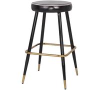 MISTERWILS Taburete alto de metal y piel cometa - latón,negro - 75x42x42