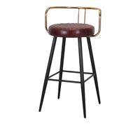 Taburete Alto De Metal Y Piel Thabo 93x49x53