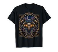 Mística Cráneo Polilla Luna Creciente Elegancia Gótica Camiseta