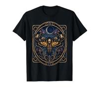 Mística Cráneo Polilla Luna Creciente Elegancia Gótica Camiseta gráfica económica