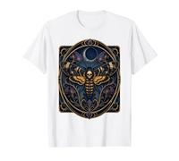 Mística Cráneo Polilla Luna Creciente Elegancia Gótica Camiseta gráfica económica