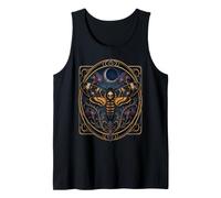 Mística Cráneo Polilla Luna Creciente Elegancia Gótica Camiseta sin Mangas