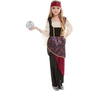 Mística Gypsy Adivino Renacimiento Esmeralda Disfraz Niña Edad 4-12