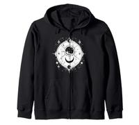 Mística Luna, Astrología Tshirt Motivo, Espacio Sol Tierra Sudadera con Capucha