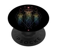 Mística Medusa Cósmica Rainbow Boho PopSockets PopGrip Adhesivo