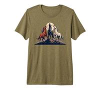 Místico Retro Majestuoso Caballo Espíritu Animal Luna Llena Natural Camiseta Premium