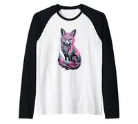 Místico Vibrante Fox Arte Fantasía Camiseta Manga Raglan