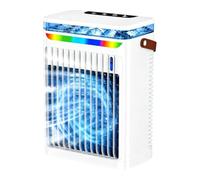 Misting Fan | 6 Speeds Table Air Blow Device with 7-Color Light | Indoor