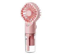 Misting Fan, Travel Cooler, Portable Rechargeable Device, 4 Speed Handheld Humidifier, Long Battery Life Camping Gear for Use Desks Hiking Summer Adventures, Black, White, Pink