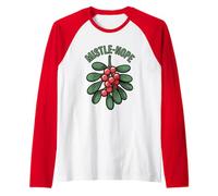 Mistle-Nope Juego de Palabras de muérdago de Bayas Rojas para los Que odian el muérdago Camiseta Manga Raglan