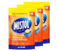Mistol All In One - 150 UDS Pastillas Lavavajillas con Potencia Desengrasante Avanzada, Brillo Intenso y Disolución Rápida, Protección Total y Cero Residuos - Limpieza Eficaz y Responsable