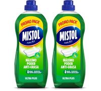 Mistol - Lavavajillas a mano Ultra Plus - Líquido Concentrado 1250mL - Poder Superior Antigrasa y Desincrustante - Efecto Brillante y Antiolor - Biodegradable y Botella Reciclable (Paquete de 2)