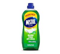 Mistol - Lavavajillas a mano Ultra Plus - Líquido Concentrado 1250mL - Poder Superior Antigrasa y Desincrustante - Efecto Brillante y Antiolor - Biodegradable y Botella Reciclable