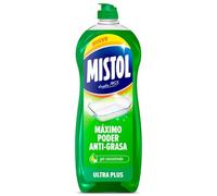 Mistol - Lavavajillas a mano Ultra Plus - Líquido Concentrado 650ml - Poder Superior Antigrasa y Desincrustante - Efecto Brillante y Antiolor - Biodegradable y Botella Reciclable