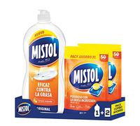 Mistol Pack Combo Ahorro - Mistol Original 900 ml + 100 Pastillas Lavavajillas. Limpia, desengrasa, desincrusta y abrillanta, dejando tu vajilla como nueva.