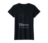 Mistress of Darkness Caligrafía gótica Punk Calavera Camiseta