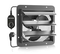 MISTRO Ventilador Extractor de Aire 300mm Ventilador Industrial de Pared con Persiana de Gravedad Automática, Extractor con Regulador de Velocidad Integrado para Garaje, Invernadero y Sótano