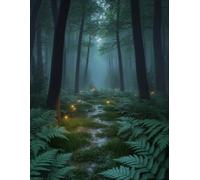 Misty Enchanted Forest Notebook: Lined Journal with Magical Woodland Fireflies | 110 Pages | Large 8.5” x 11” Writing Notebook for Notes, Journaling, School, and Creative Ideas