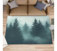 Misty Forest - Alfombra antideslizante para pasillo, 70 x 120 cm, diseño de pino, para cocina, pasillo de bosque brumoso, alfombra de pelo corto antideslizante para guardería, dormitorio de niños