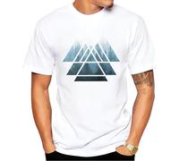 Misty Forest Men T-Shirt Fashion Sacred Geometry Triangles Graphic Tshirt O-Neck Cool Cotton Tops