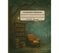 Misty Garden Book Nook Notebook | 7.5" x 9.25" - 110 Pages: Aesthetic Misty Book Nook in the garden great for Journal for School, Work or Home Paperback