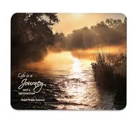 Misty River Al Sunrise. La Vida No Es Un Destino. Cita Inspiradora. Alfombrilla Raton Base De Goma Alfombrillas De Mouse Bordes Cosidos Alfombrilla para Ratón para Oficina Pc Ordenador 25X30Cm