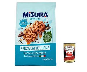 Misura Biscotti con Gocce di Cioccolato Privolat - Galletas con chips de chocolate sin leche y huevos (290 g, 400 g)