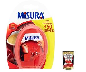 Misura Edulcorante - Juego de 6 dulcores de mesa, sustituto del azúcar 170 pastillas de 14,45 g + Polpa italiana gourmet 400 g