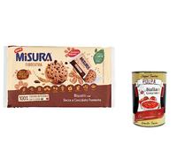 Misura Fibrextra - Galletas de tiza integral con gotas de chocolate oscuro ricas en fibra, harina italiana integral 6 piezas de 6 galletas de 280 g + Polpa italiana gourmet 400 g