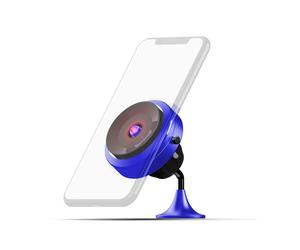 MISURA Mobile phone holder MA05 with vacuum suction cup and wireless charging QC3.0 -BLUE